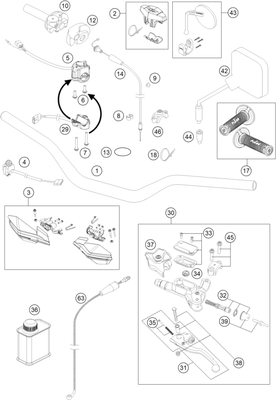 Explosionsgrafik LENKER, ARMATUREN