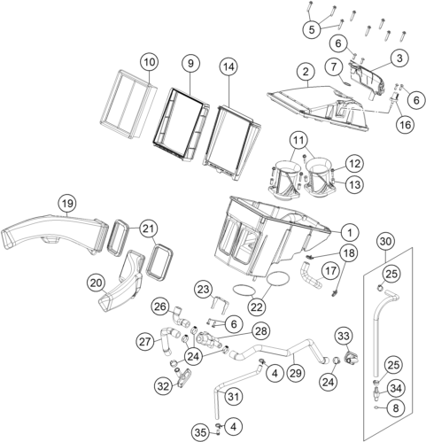 Explosionsgrafik LUFTFILTER