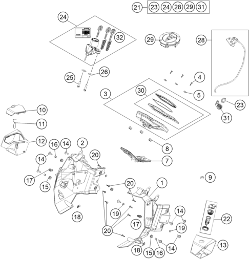 Explosionsgrafik INSTRUMENTE / SCHLOSSSYSTEM