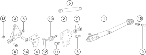 Explosionszeichnung der Baugruppe SEITEN- / MITTELSTÄNDER, Position 9 ist markiert
