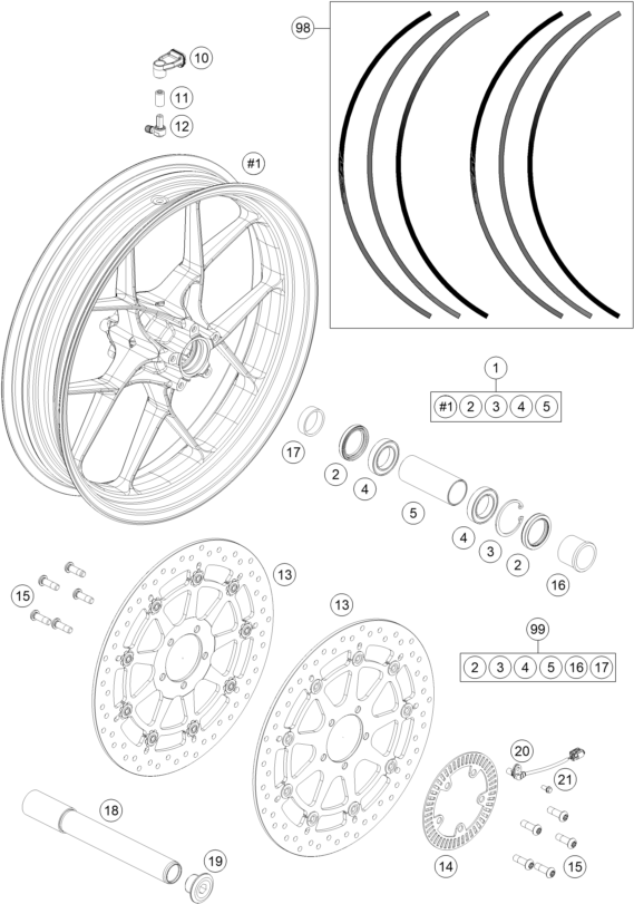 Explosionsgrafik VORDERRAD