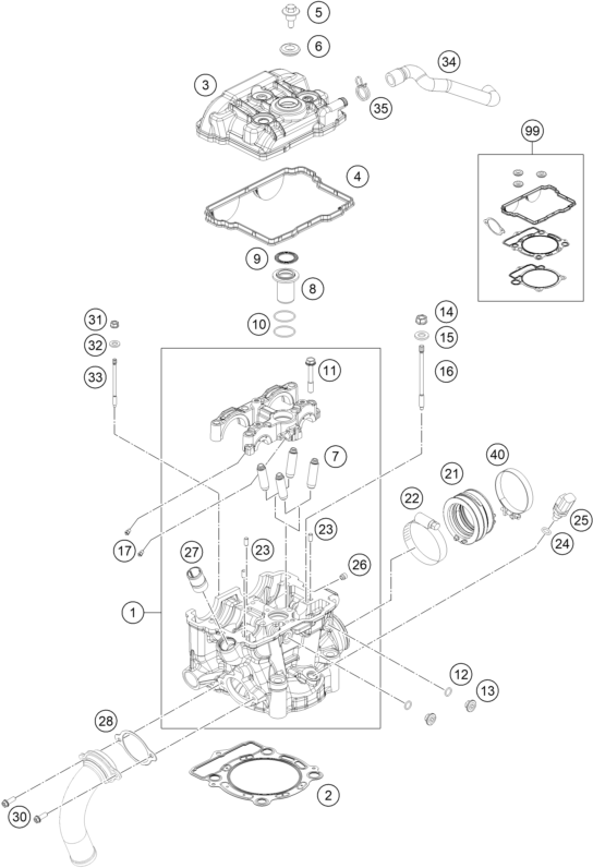 Explosionsgrafik ZYLINDERKOPF