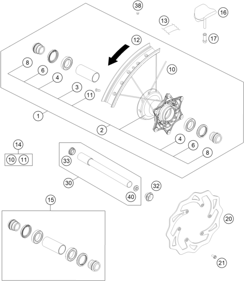 Explosionsgrafik VORDERRAD