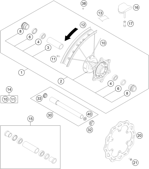 Explosionsgrafik VORDERRAD