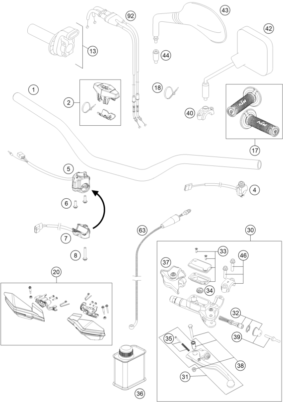 Explosionsgrafik LENKER, ARMATUREN