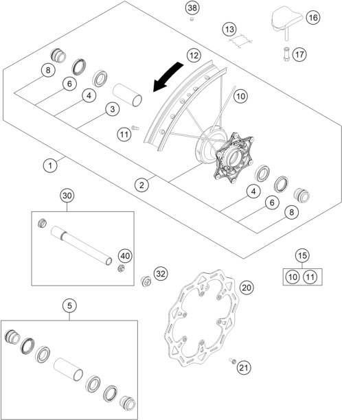 Explosionsgrafik VORDERRAD