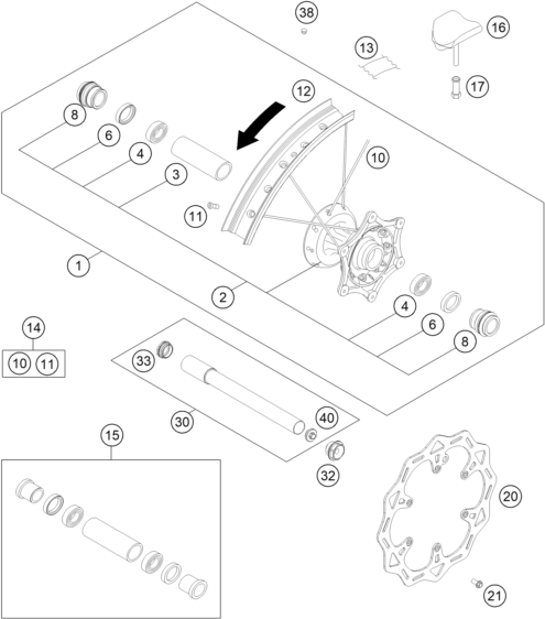 Explosionsgrafik VORDERRAD