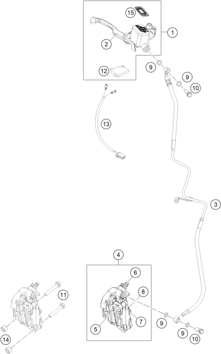 Explosionsgrafik BREMSZANGE VORNE