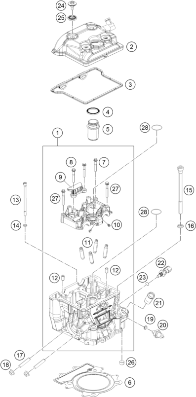 Explosionsgrafik ZYLINDERKOPF