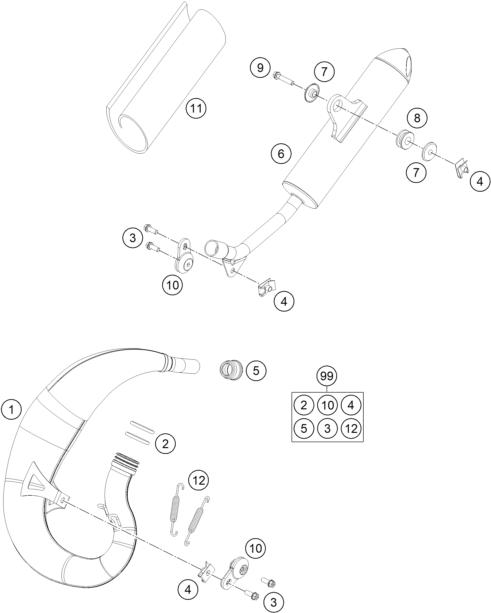 Explosionsgrafik AUSPUFFANLAGE