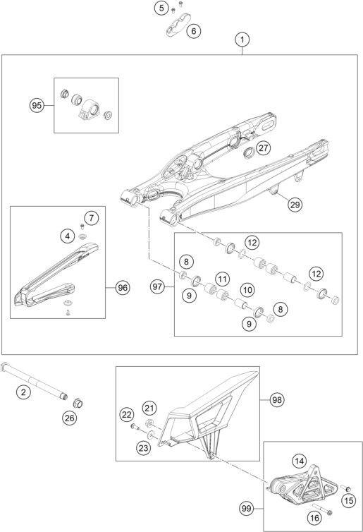 Explosionsgrafik SCHWINGARM