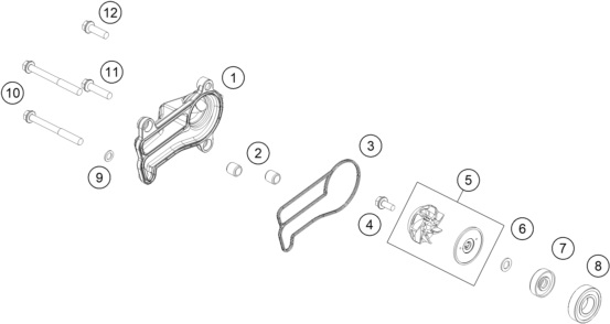 Explosionsgrafik WASSERPUMPE
