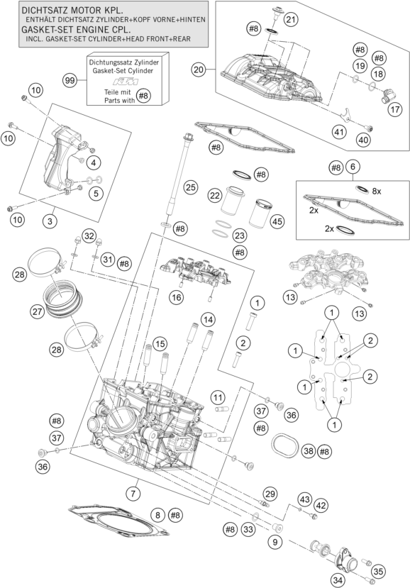 Explosionsgrafik ZYLINDERKOPF HINTEN
