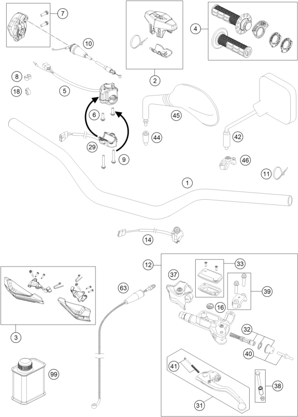 Explosionsgrafik LENKER, ARMATUREN
