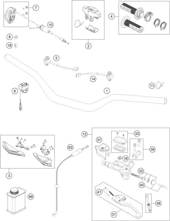 Explosionszeichnung der Baugruppe LENKER, ARMATUREN, Position 6 ist markiert