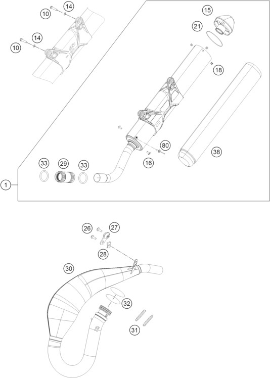 Explosionsgrafik AUSPUFFANLAGE