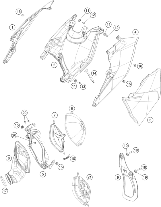 Explosionsgrafik LUFTFILTER