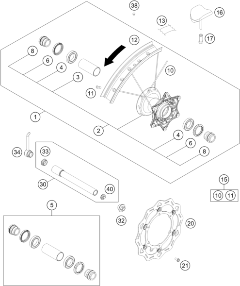 Explosionsgrafik VORDERRAD