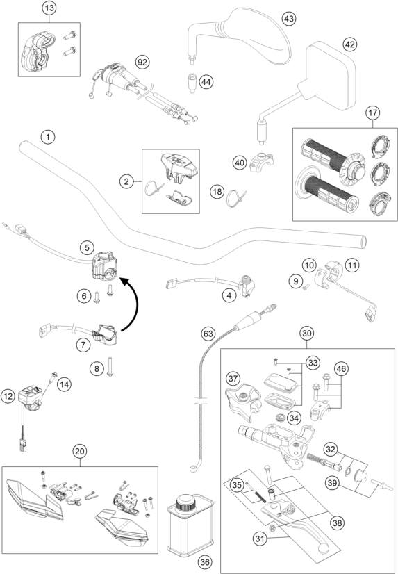 Explosionsgrafik LENKER, ARMATUREN