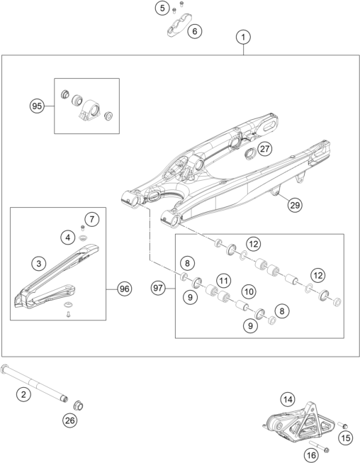 Explosionsgrafik SCHWINGARM