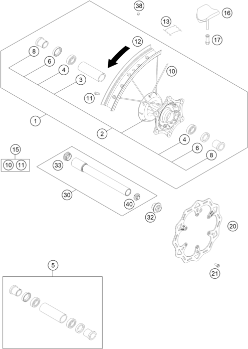 Explosionsgrafik VORDERRAD