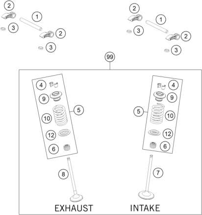 Explosionsgrafik VENTILTRIEB