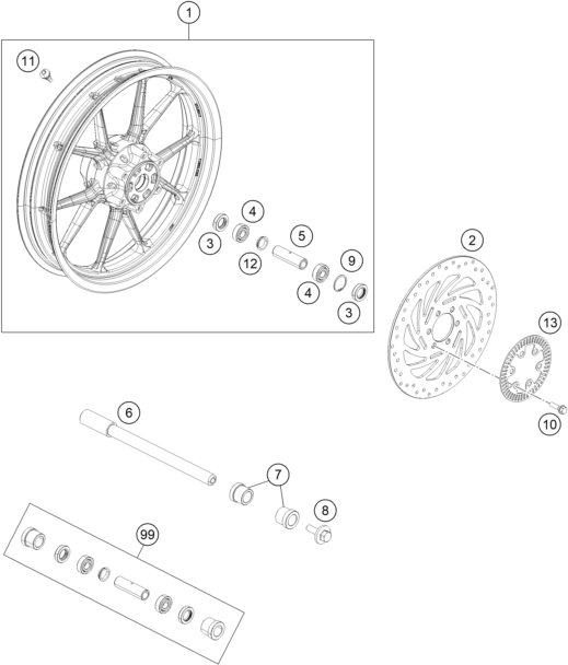 Explosionsgrafik VORDERRAD