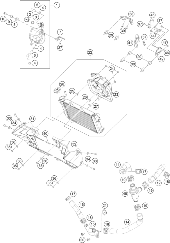 Explosionsgrafik KÜHLSYSTEM