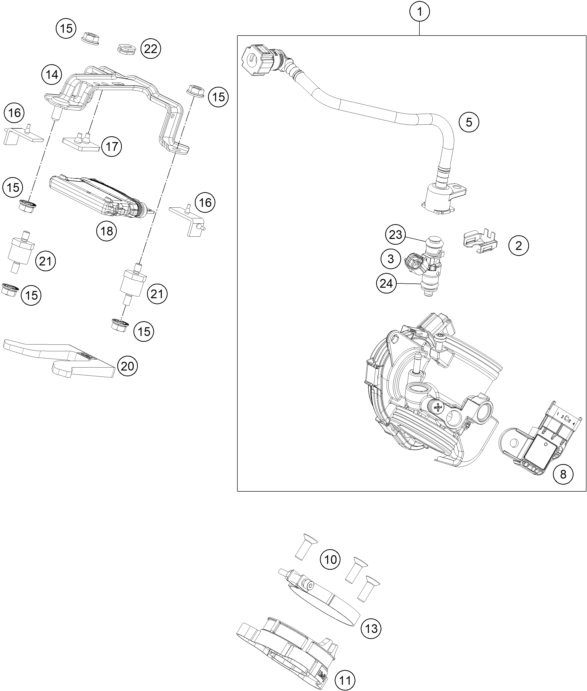 Explosionsgrafik DROSSELKLAPPEN- / DREHWALZENKÖRPER