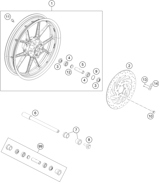 Explosionsgrafik VORDERRAD