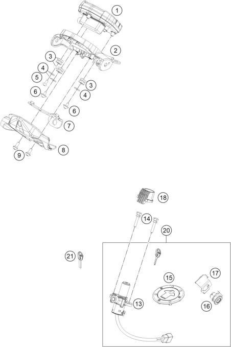 Explosionsgrafik INSTRUMENTE / SCHLOSSSYSTEM