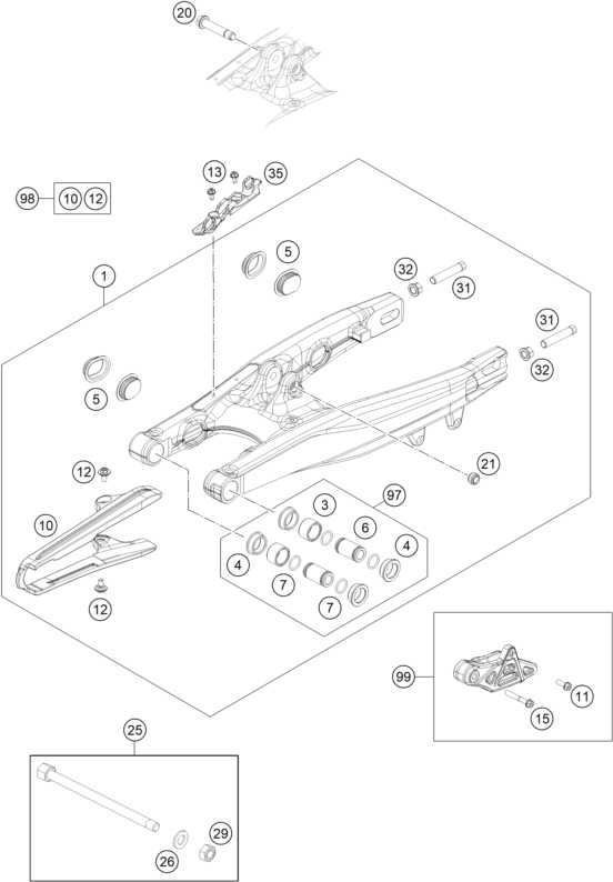 Explosionsgrafik SCHWINGARM