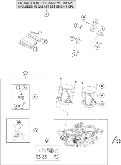 Explosionsgrafik DROSSELKLAPPEN- / DREHWALZENKÖRPER