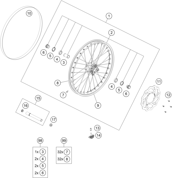 Explosionsgrafik VORDERRAD