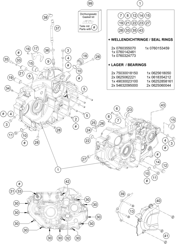 Explosionsgrafik MOTORGEHÄUSE