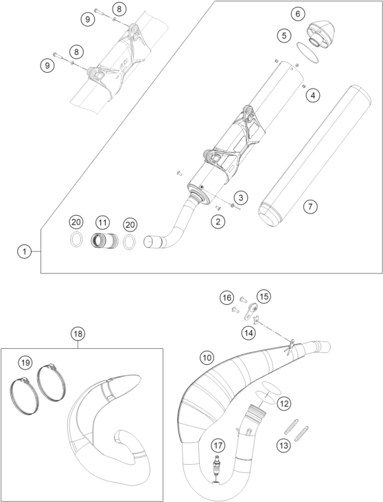 Explosionsgrafik AUSPUFFANLAGE
