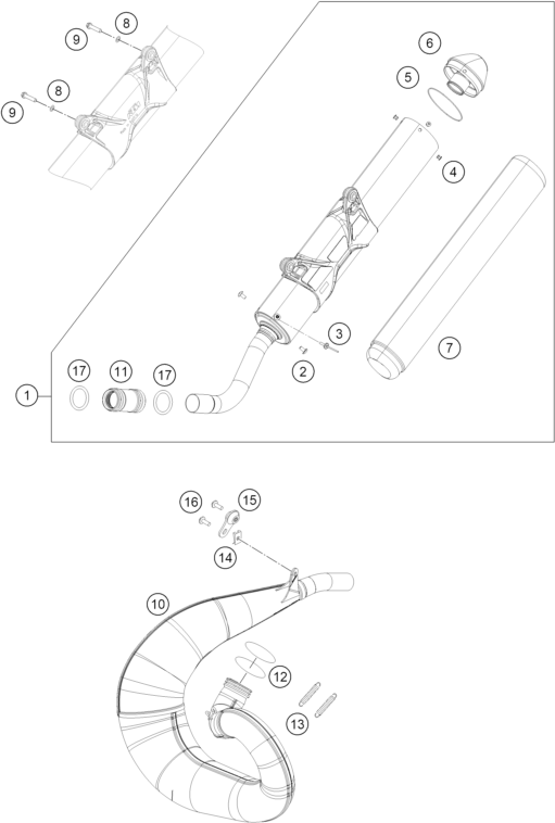Explosionsgrafik AUSPUFFANLAGE