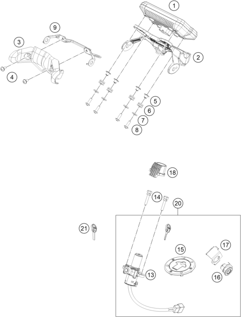 Explosionsgrafik INSTRUMENTE / SCHLOSSSYSTEM