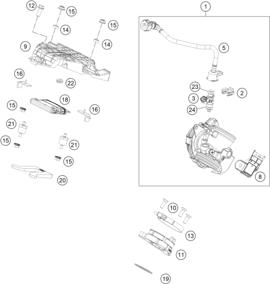 Explosionsgrafik DROSSELKLAPPEN- / DREHWALZENKÖRPER