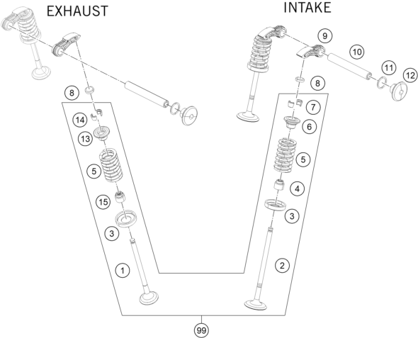 Explosionsgrafik VENTILTRIEB