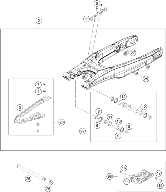 Explosionsgrafik SCHWINGARM