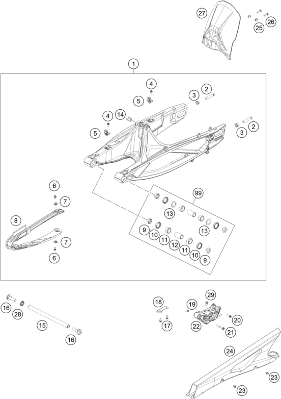 Explosionsgrafik SCHWINGARM