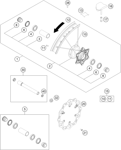 Explosionsgrafik VORDERRAD