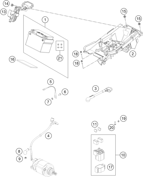 Explosionsgrafik BATTERIE