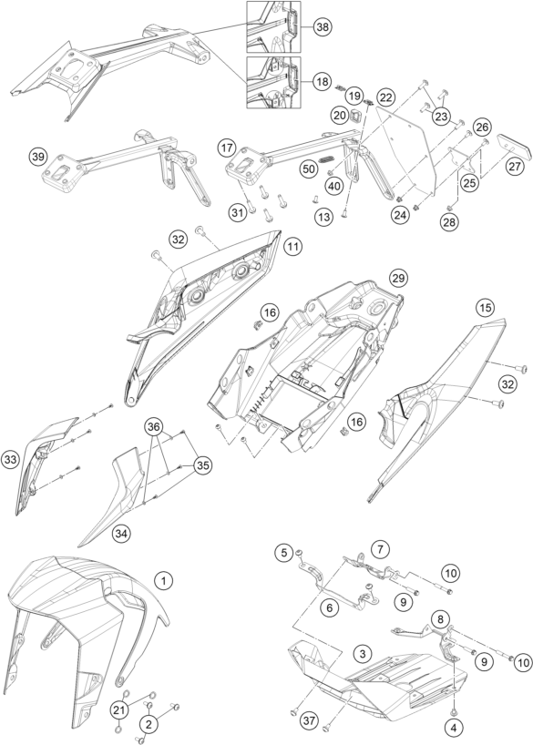 Explosionsgrafik MASKE, KOTFLÜGEL