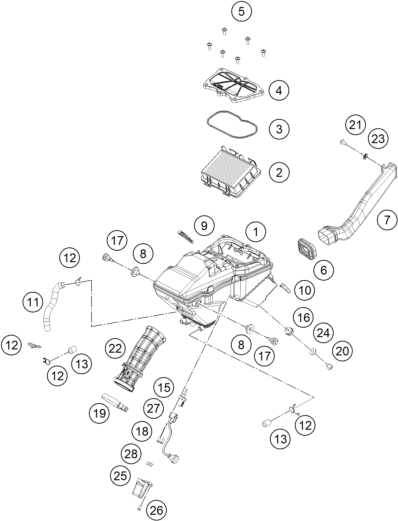 Explosionsgrafik LUFTFILTER