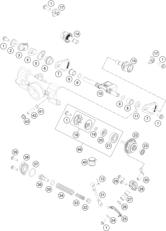 Explosionsgrafik AUSLASSSTEUERUNG