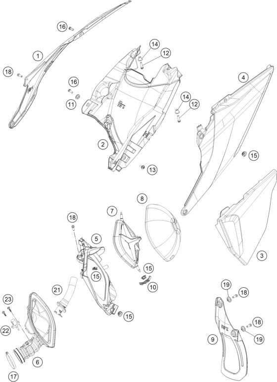 Explosionsgrafik LUFTFILTER