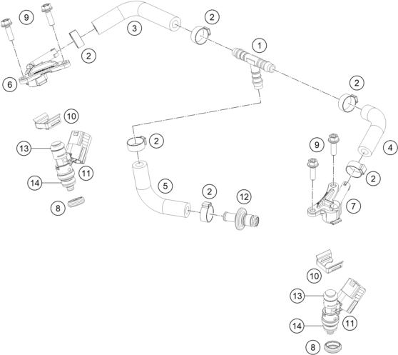 Explosionsgrafik KRAFTSTOFFVERTEILER