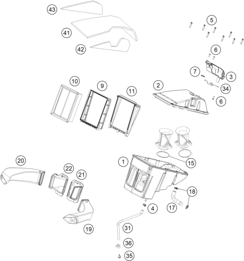 Explosionsgrafik LUFTFILTER